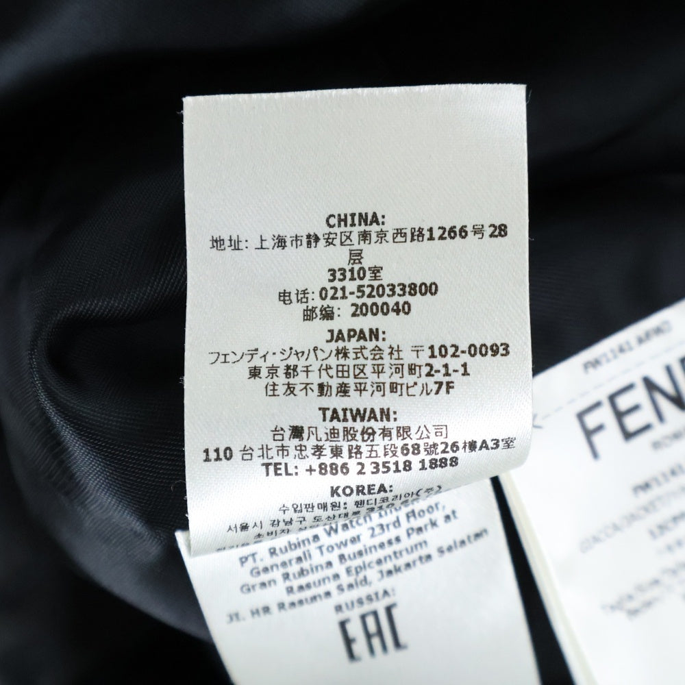 FENDI(フェンディ) 23AW ズッカ総柄ジャガード 比翼ボタン シャツジャケット チャコールグレー FW1141 A5WJ