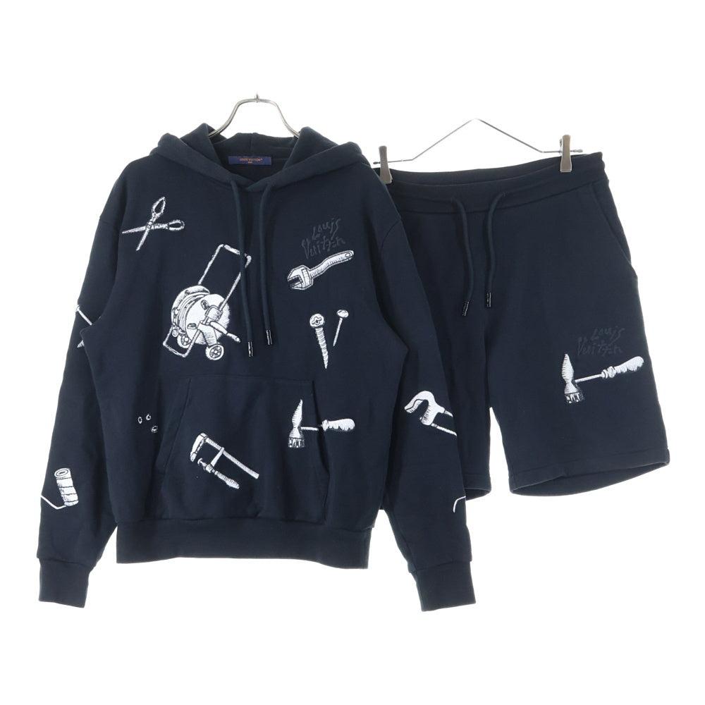 LOUIS VUITTON(ルイヴィトン) 23SS マルチツールエンブロイダード プルオーバーパーカー LVマルチツール エンブロイダリーショートパンツ セットアップ RM231 IHN HOY75W RM231 IHN HOY90W