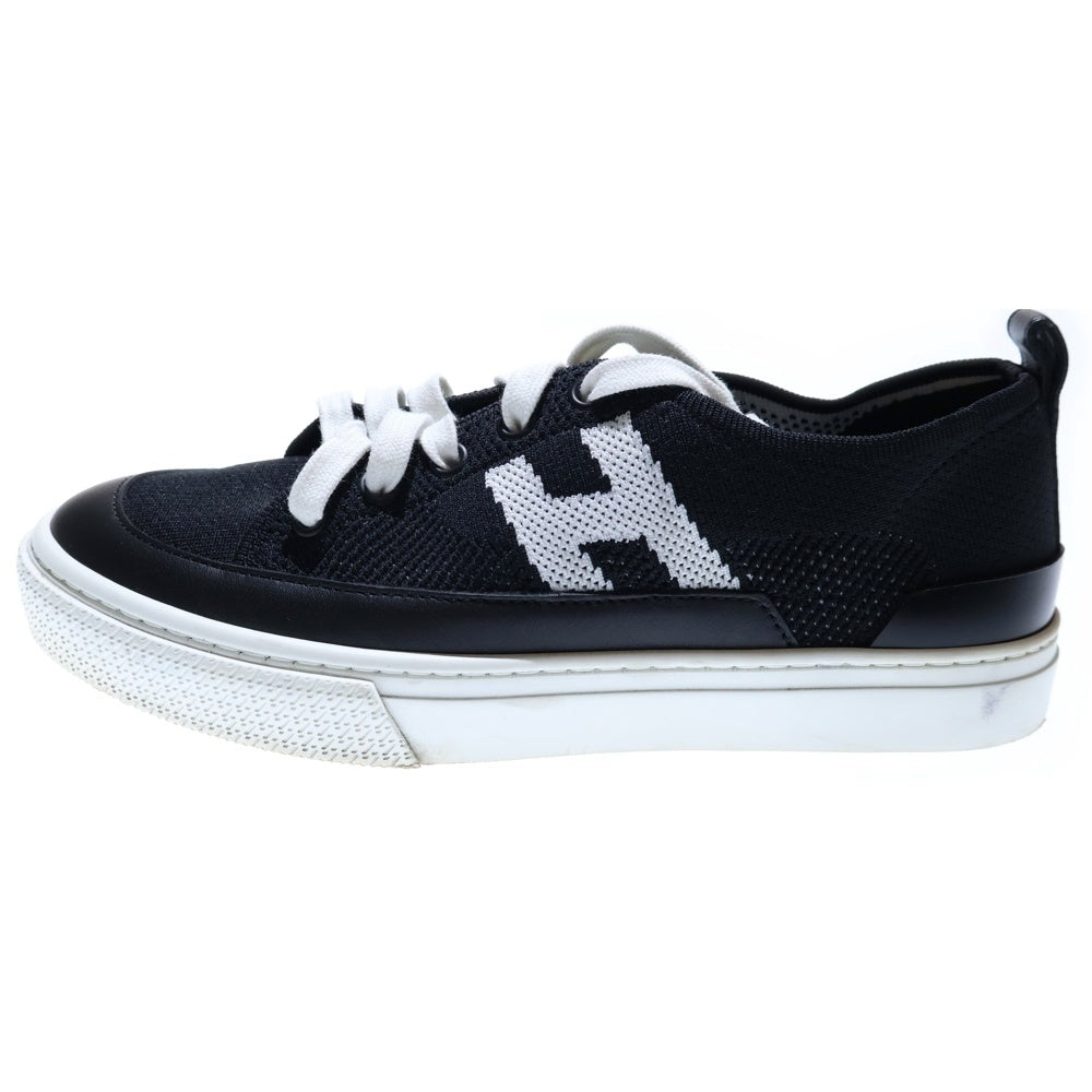 HERMES(エルメス) ディープ Hロゴ ニット レースアップ ローカットシューズ スニーカー ブラック/ホワイト レディース