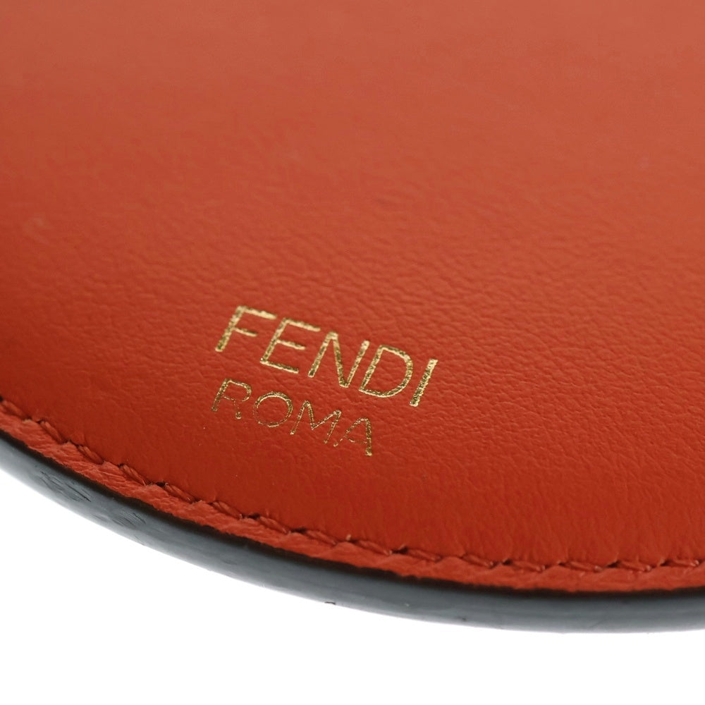 FENDI(フェンディ) オーロック FFロゴ スウェード コンビレザー フォンホルダー スマホ フォンポーチ カードケース オレンジ 7AS055