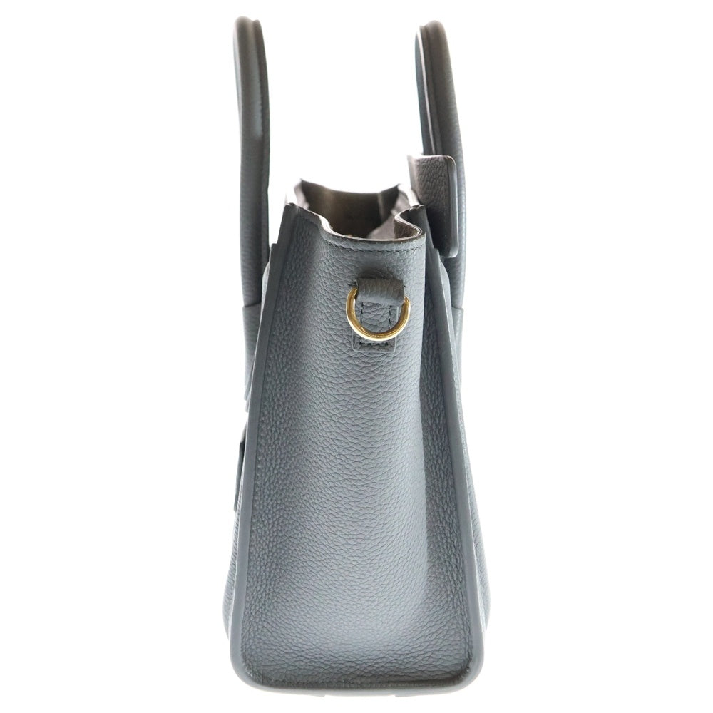CELINE(セリーヌ) ラゲージナノ 2WAYバッグ ショルダーバッグ ハンドバッグ レザー グレー ゴールド金具