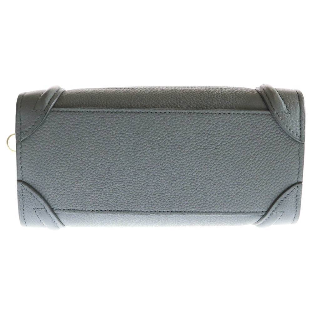 CELINE(セリーヌ) ラゲージナノ 2WAYバッグ ショルダーバッグ ハンドバッグ レザー グレー ゴールド金具
