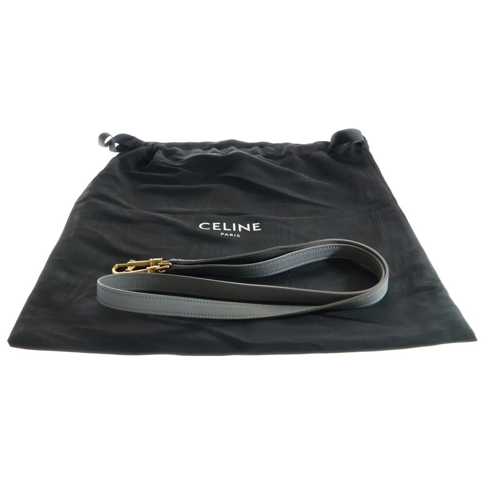 CELINE(セリーヌ) ラゲージナノ 2WAYバッグ ショルダーバッグ ハンドバッグ レザー グレー ゴールド金具