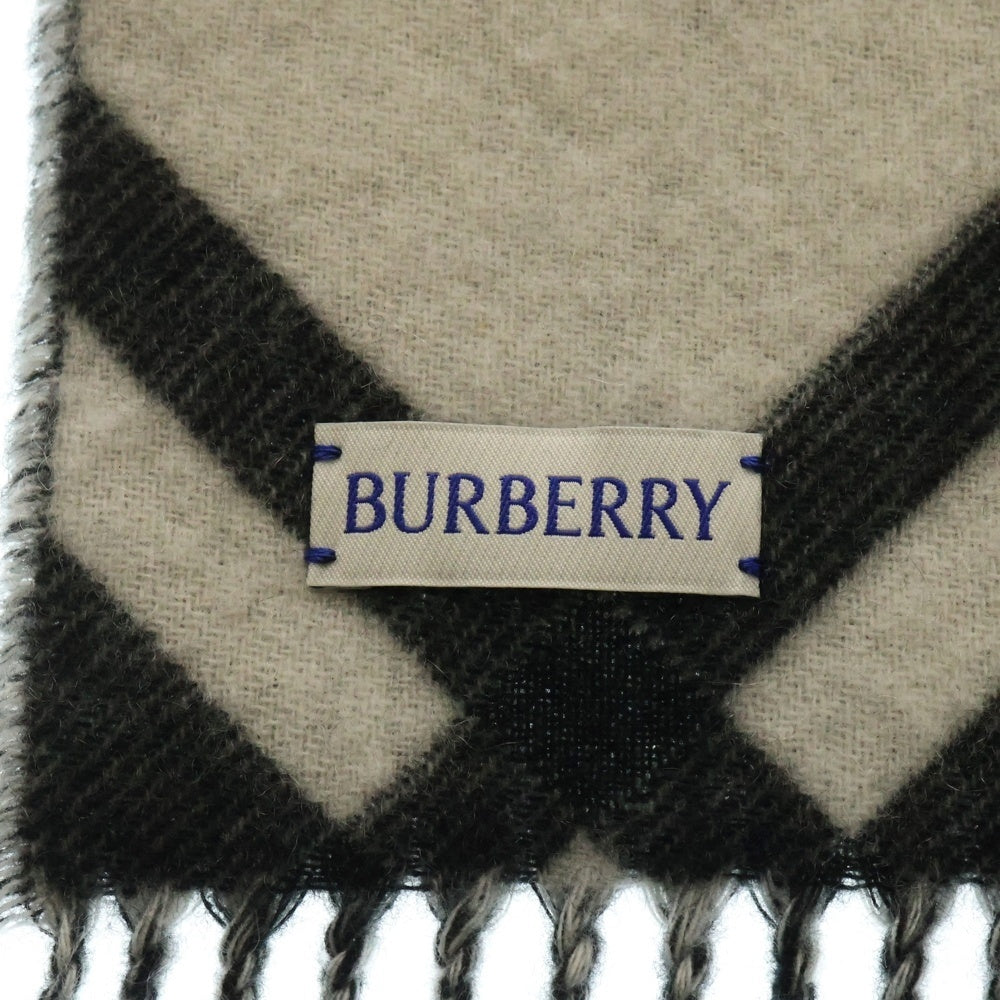 BURBERRY(バーバリー) マフラー カシミア チェック ブラック×ホワイト