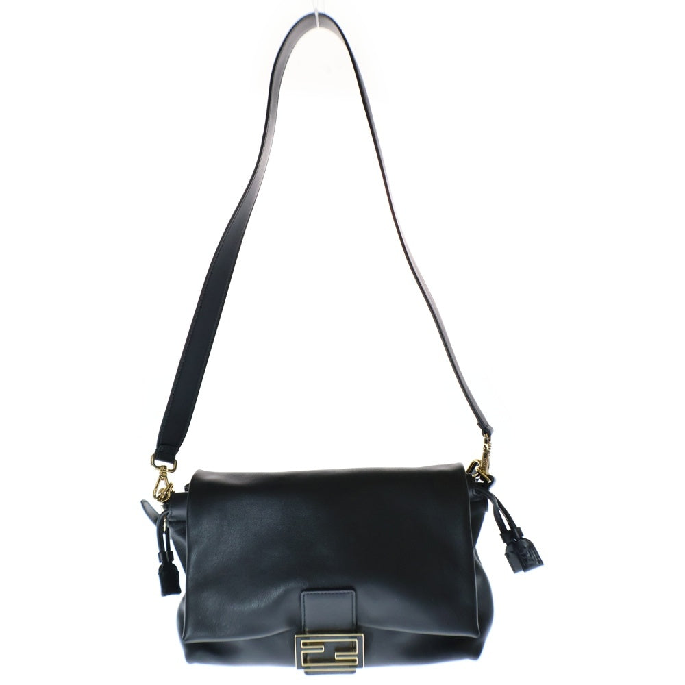 FENDI(フェンディ) マンマバケットミディアム ハンドバッグ ショルダーバッグ ゴールド金具 レザー ブラック 8BR833