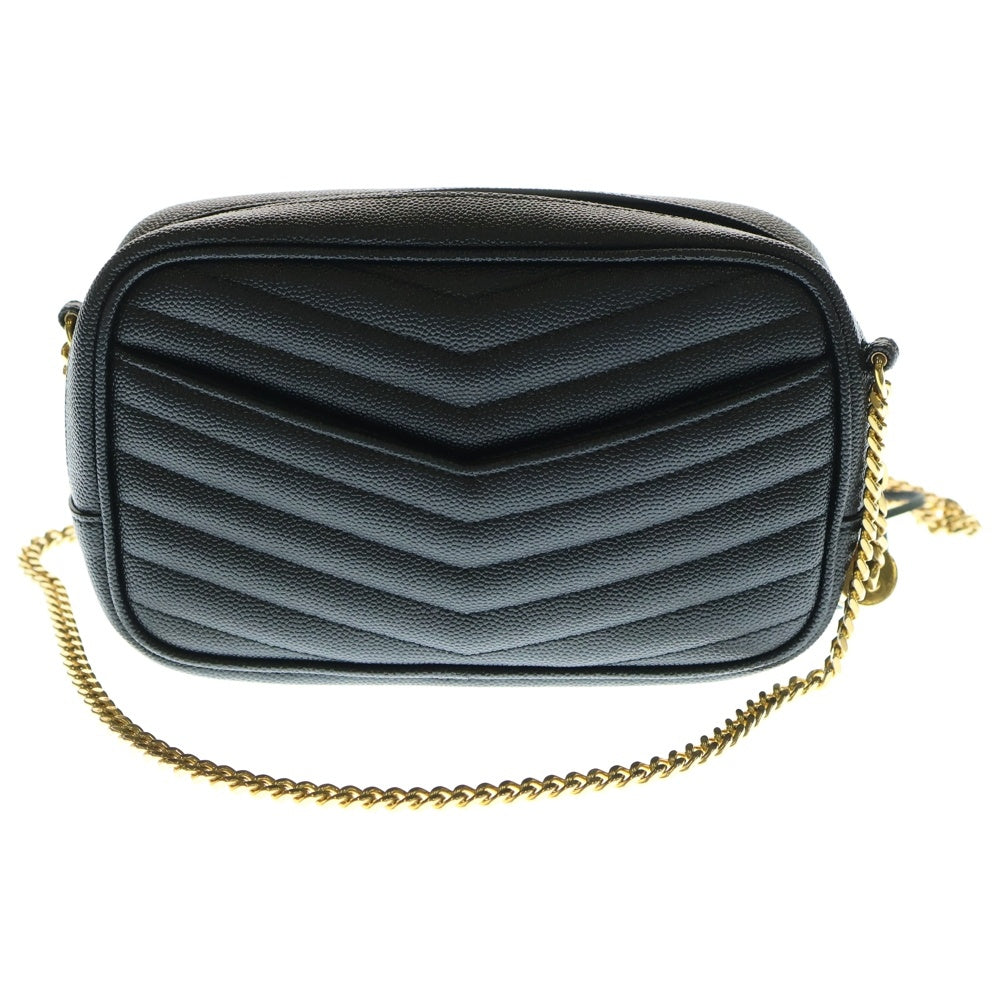 YVES SAINT LAURENT(イヴサンローラン) YSLロゴミニチェーン レザーショルダーバッグ ブラック 618057