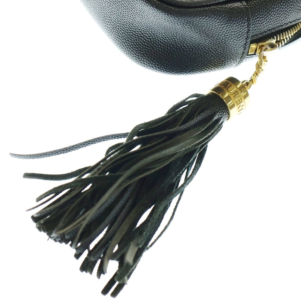 YVES SAINT LAURENT(イヴサンローラン) YSLロゴミニチェーン レザーショルダーバッグ ブラック 618057
