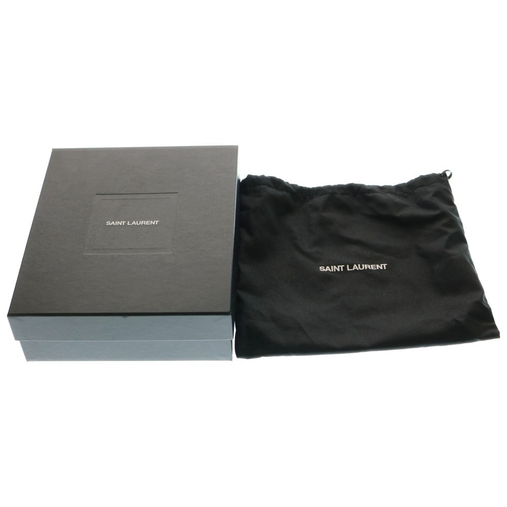 YVES SAINT LAURENT(イヴサンローラン) YSLロゴミニチェーン レザーショルダーバッグ ブラック 618057
