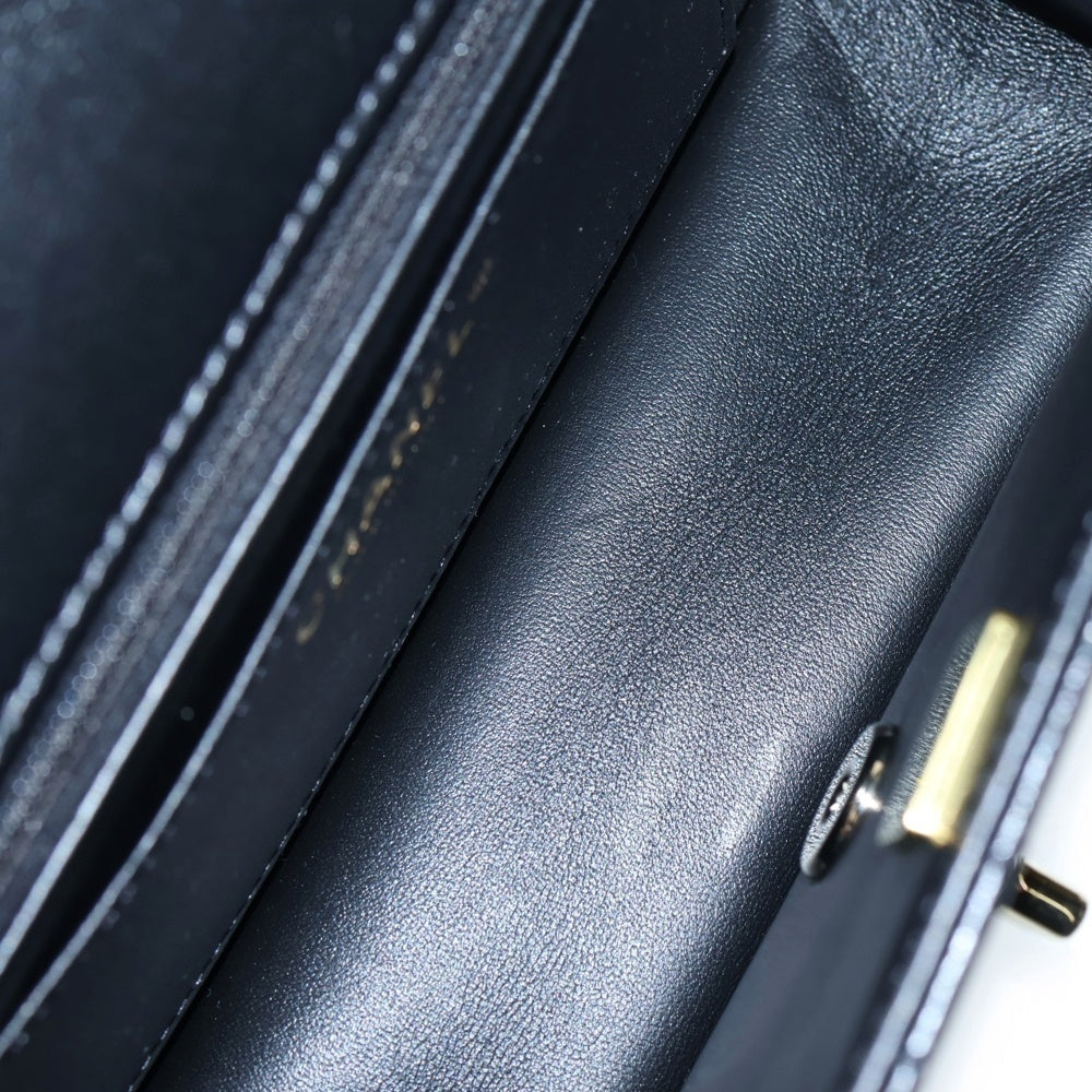 CHANEL(シャネル) マトラッセ20 チェーンショルダーバッグ 2wayハンドバッグ ブラック ラムスキン シングルフラップ ゴールド金具