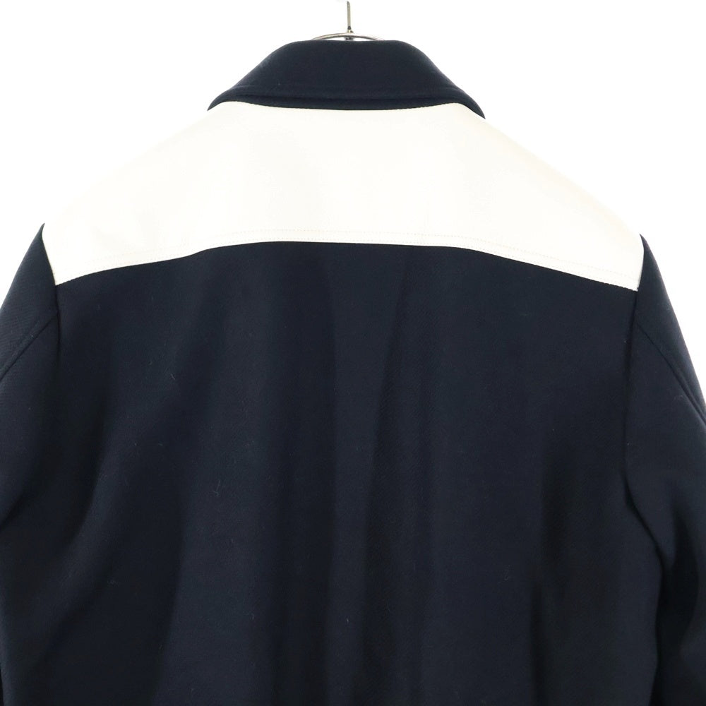 AMIRI(アミリ) MA Logo BAND バンド ボンバージャケット スタジャン ブラック×ホワイト レザー