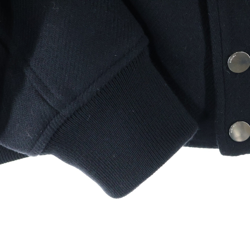 AMIRI(アミリ) MA Logo BAND バンド ボンバージャケット スタジャン ブラック×ホワイト レザー