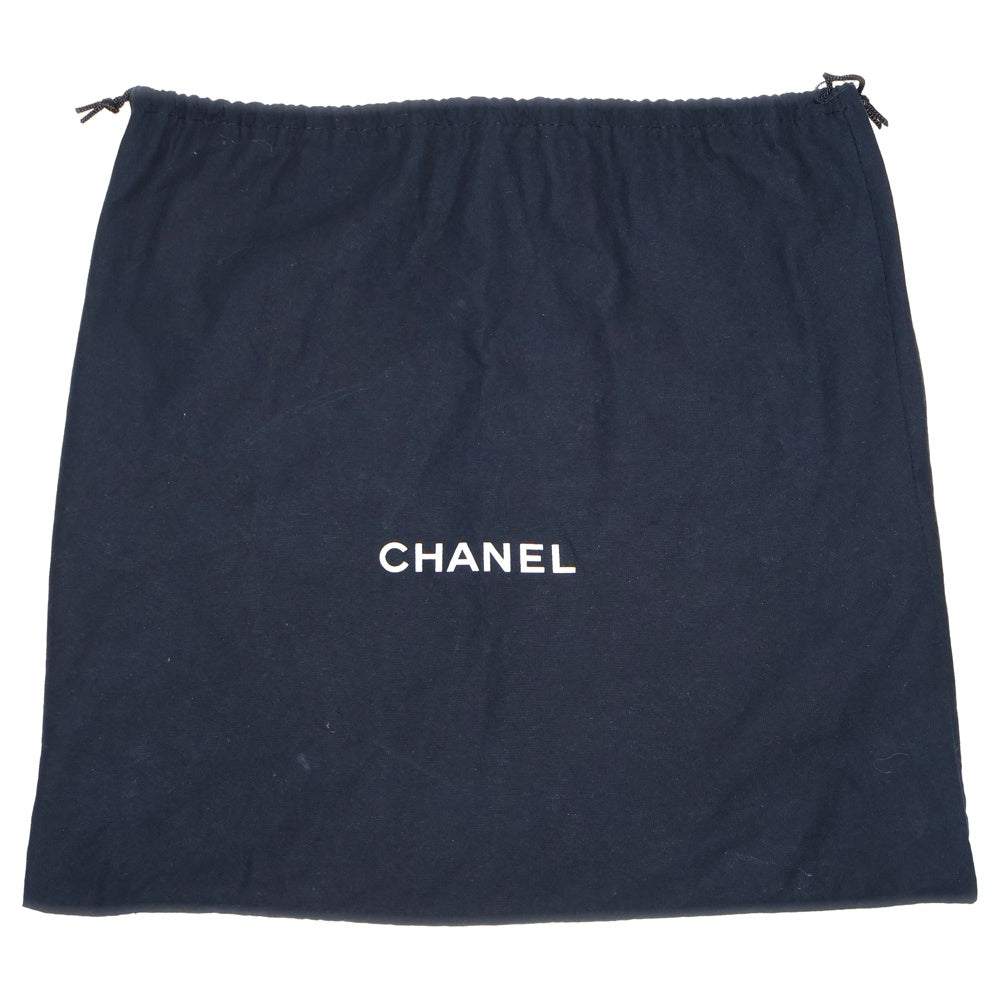 CHANEL(シャネル) フリンジ ステッチ ロゴ ワンショルダーバッグ ハンドバッグ ダークネイビー ブラック シルバー金具 レザー