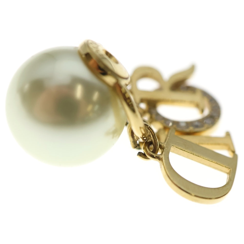 DIOR(ディオール) トライバル ロゴ ラインストーン フェイクパール ピアス GP ゴールド E1411TRICY