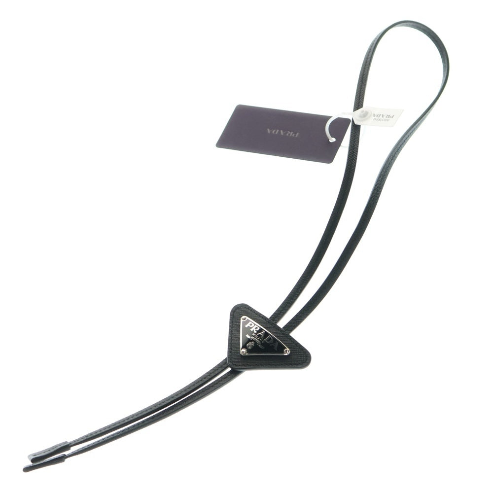 PRADA(プラダ) ボロタイ トロイアングルロゴ サフィアーノ ブラック PVC RFID 21C027