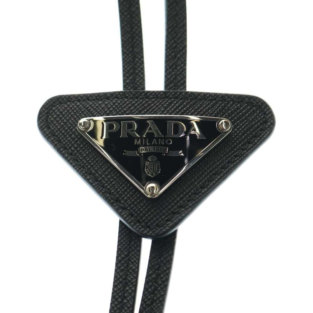 PRADA(プラダ) ボロタイ トロイアングルロゴ サフィアーノ ブラック PVC RFID 21C027