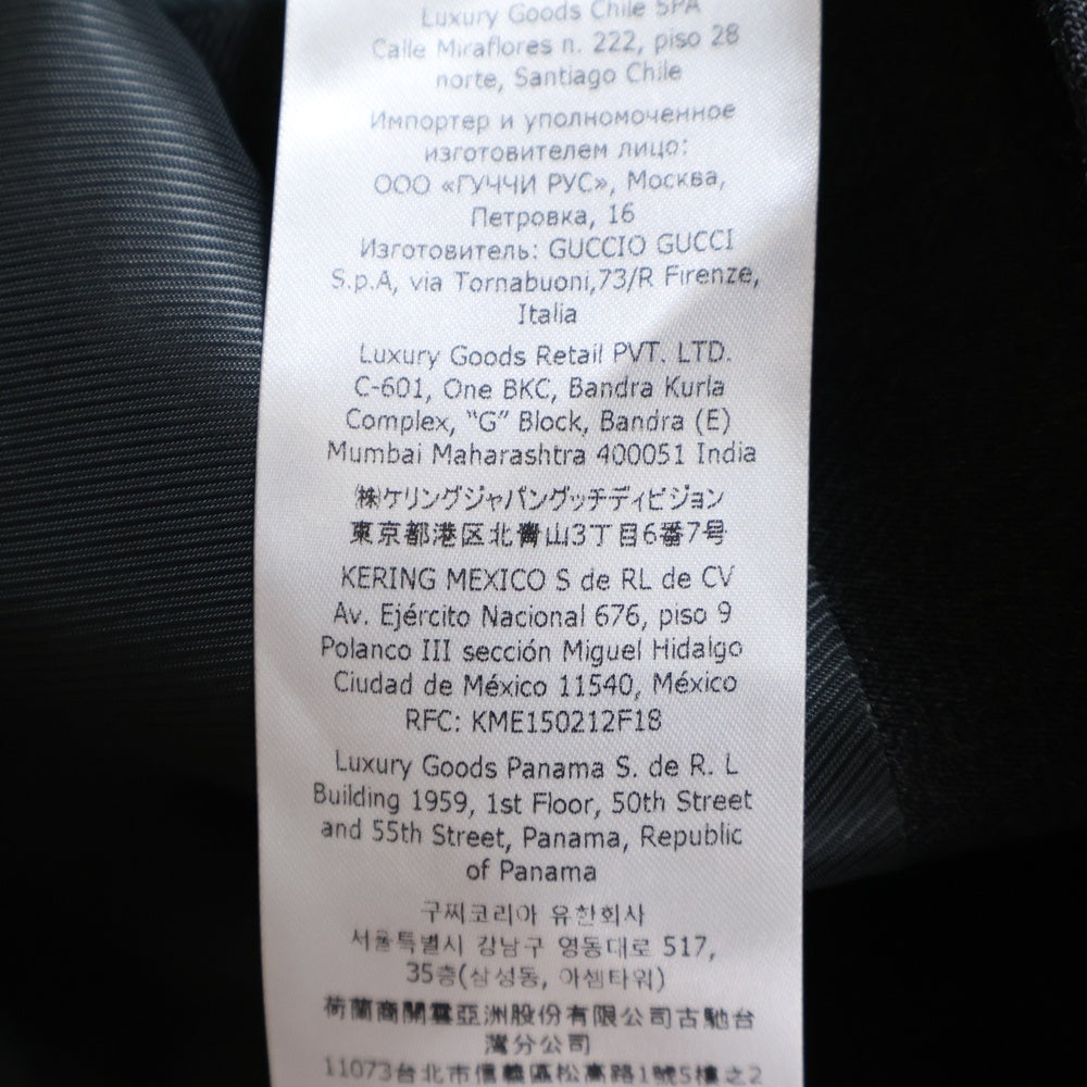 GUCCI(グッチ) 袖ワッペンロゴラベル ダブルブレスト ウール テーラードジャケット グレー 732605