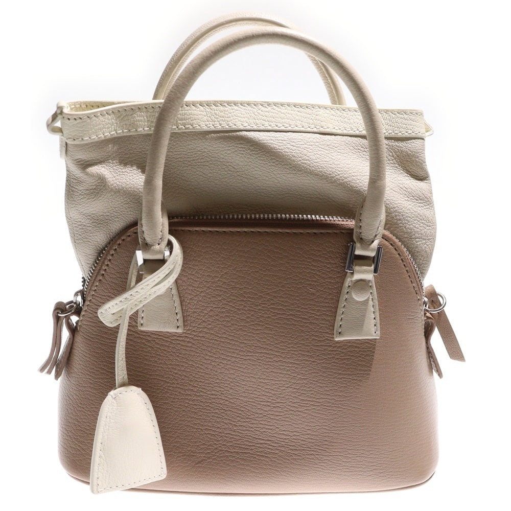 MM6 Maison Margiela(エムエムシックスメゾンマルジェラ) 5AC MICRO 2WAY レザーハンドバッグ チェーンショルダーバッグ ベージュ SB1WG0059