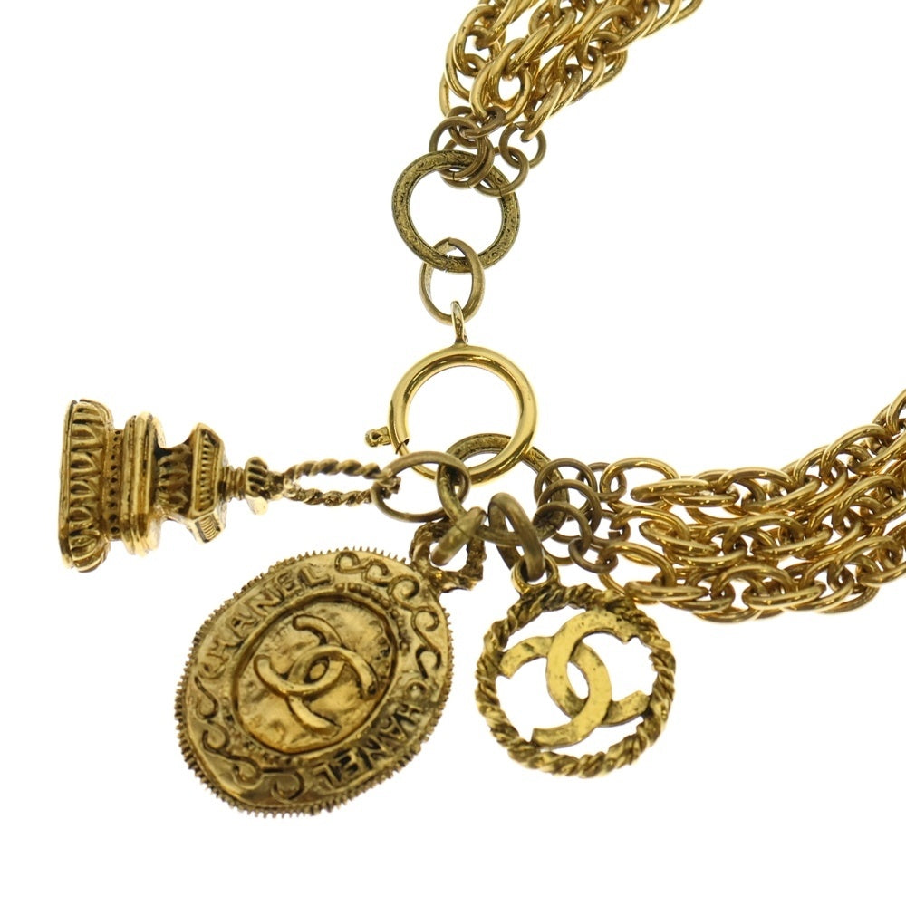 CHANEL(シャネル) ココマーク ロゴプレート 3連 チェーン ロング