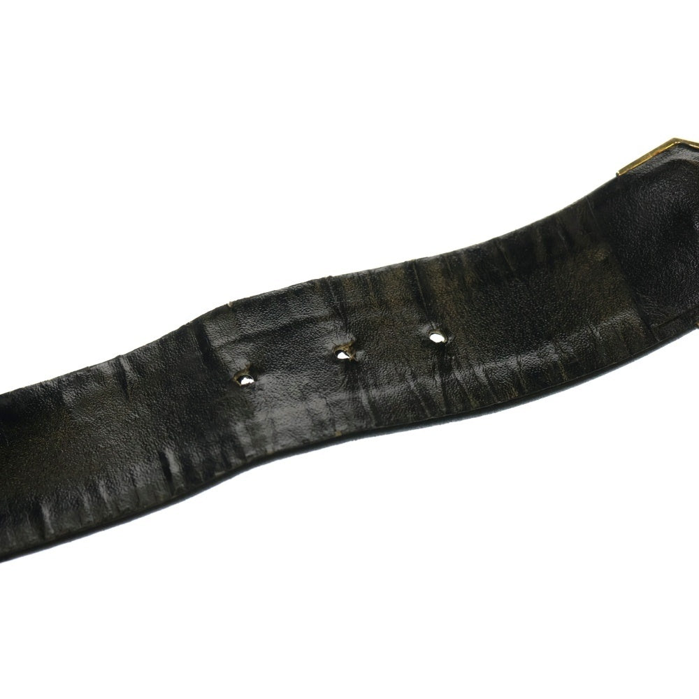 CHANEL(シャネル) CAMBON カンボンプレート ココマーク チェーン レザー ベルト ブラック/ゴールド