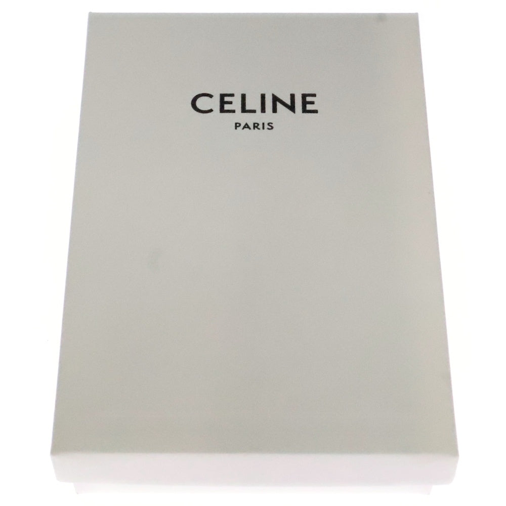 CELINE(セリーヌ) トリオンフ ロゴプレート レザー カードケース ゴールド金具 ブラック
