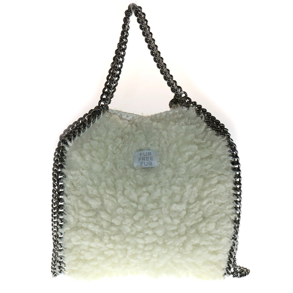 STELLA McCARTNEY(ステラマッカートニー) ファラベラ FUR FREE FUR フェイクファー フェイクレザー 2WAY チェーン ハンド ショルダーバッグ シルバー金具 ホワイト 371223 W8751
