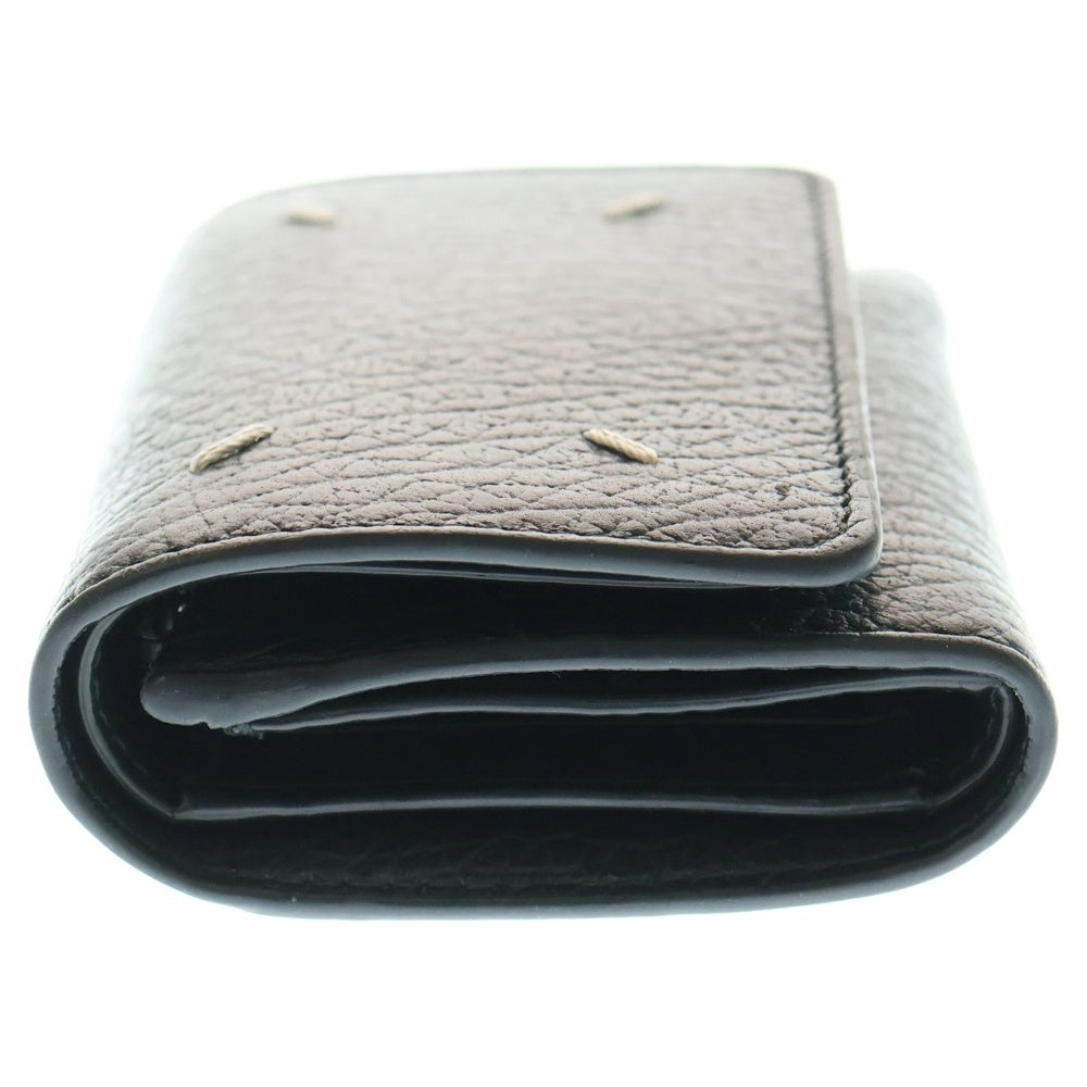 Maison Margiela 11(メゾンマルジェラ11) 4ステッチ レザーコンパクトウォレット 三つ折り財布 ブラック T8013