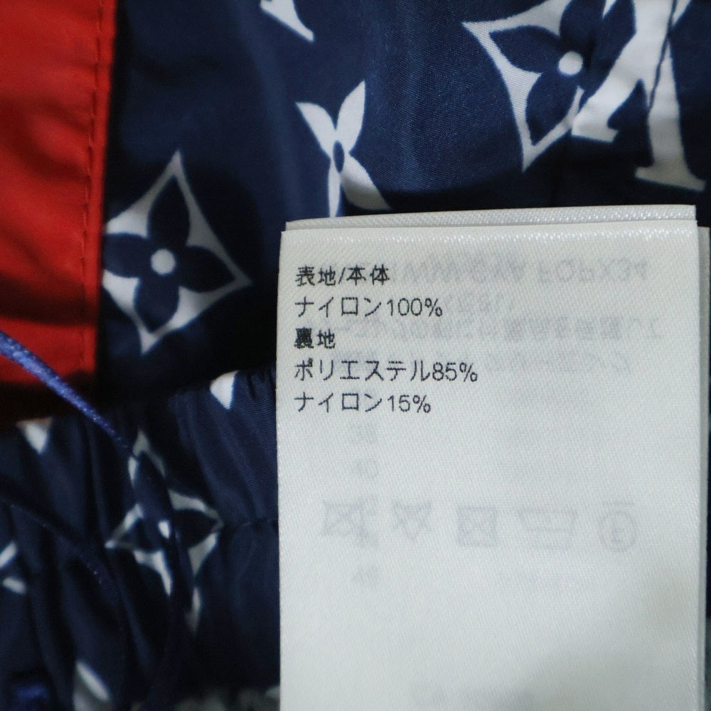 LOUIS VUITTON(ルイヴィトン) 24SS モノグラム 総柄 ナイロン トラック ジョガーパンツ ネイビー/レッド RW241WW CYA FQPX34