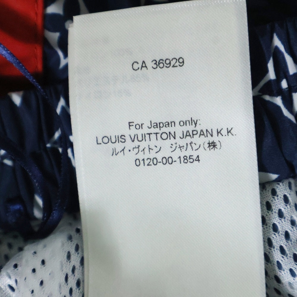 LOUIS VUITTON(ルイヴィトン) 24SS モノグラム 総柄 ナイロン トラック ジョガーパンツ ネイビー/レッド RW241WW CYA FQPX34