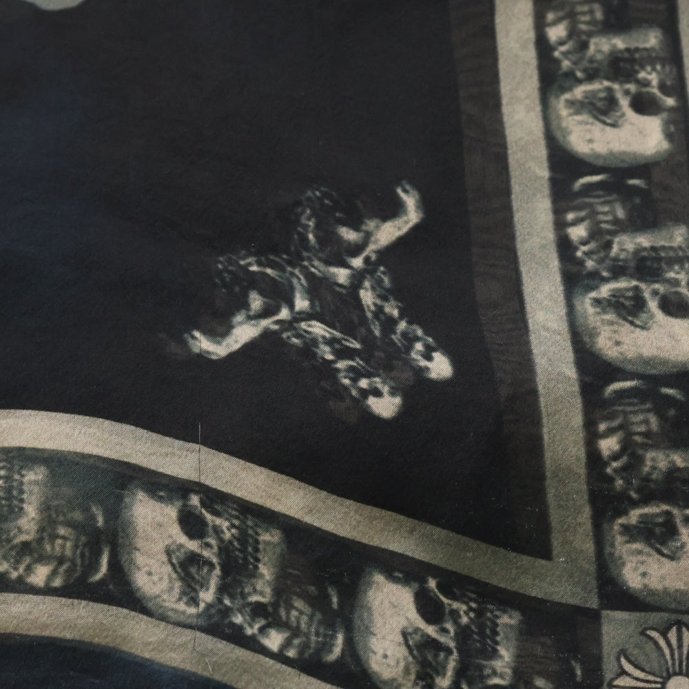 CHROME HEARTS(クロムハーツ) FOTI CH PLS フォティ CHプラス 総柄プリント シルクスカーフ ネイビー/ブルー