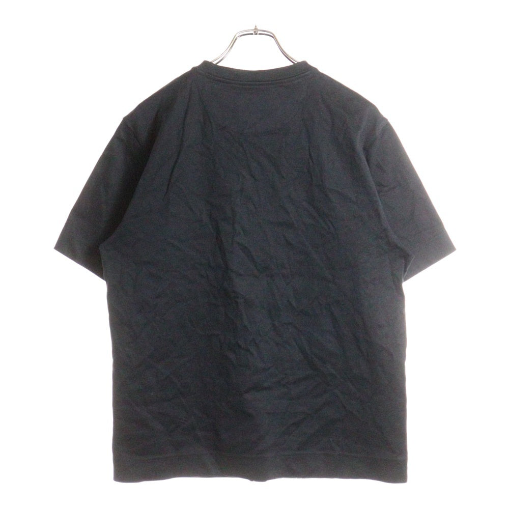 FENDI(フェンディ) 24SS ステッチデザイン ロゴ刺繍 クルーネック 半袖Tシャツ カットソー ブラック FY0936 AR6Z