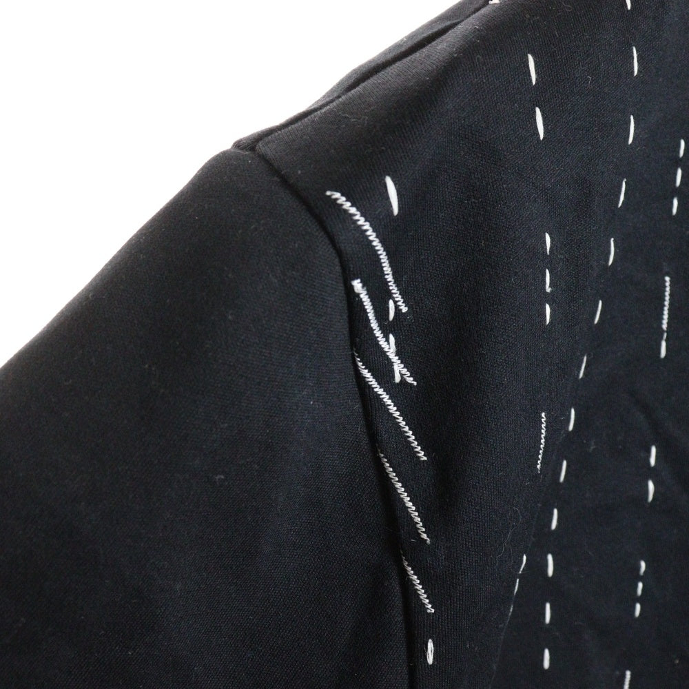 FENDI(フェンディ) 24SS ステッチデザイン ロゴ刺繍 クルーネック 半袖Tシャツ カットソー ブラック FY0936 AR6Z