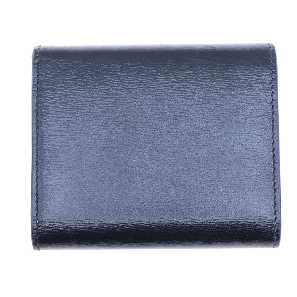 CELINE(セリーヌ) トリオンフ コンパクトウォレット 二つ折り財布 コインケース カーフスキン ブラック ゴールド金具