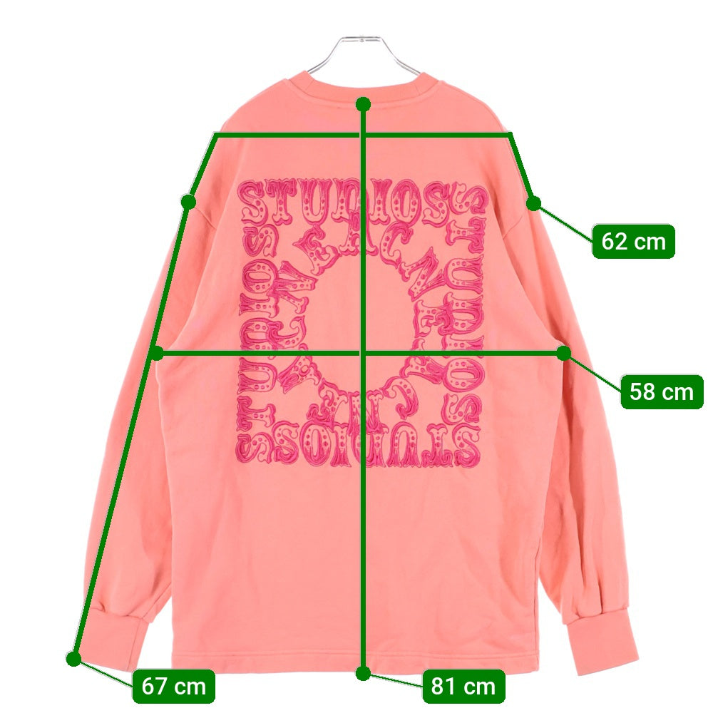 Acne Studios(アクネ ストゥディオズ) バックロゴ刺繍 クルーネック プルオーバー スウェットトレーナー ピンク FN-MN-SWEA000278