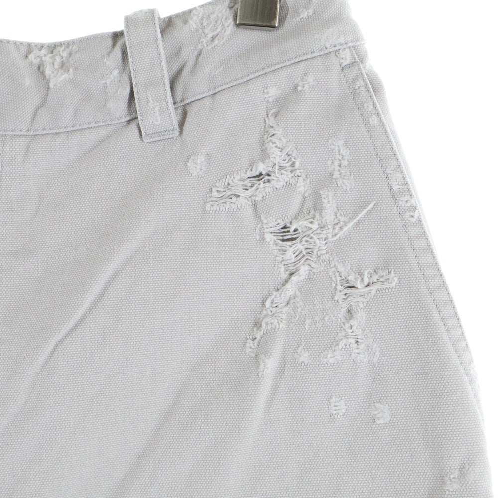 BALENCIAGA(バレンシアガ) Heavy Cotton Workwear Pants ヘビーコットン ワークウェア ダメージ加工 ハーフ ショートパンツ ショーツ グレー 838820