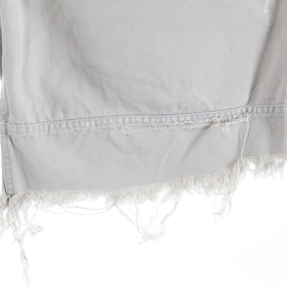 BALENCIAGA(バレンシアガ) Heavy Cotton Workwear Pants ヘビーコットン ワークウェア ダメージ加工 ハーフ ショートパンツ ショーツ グレー 838820