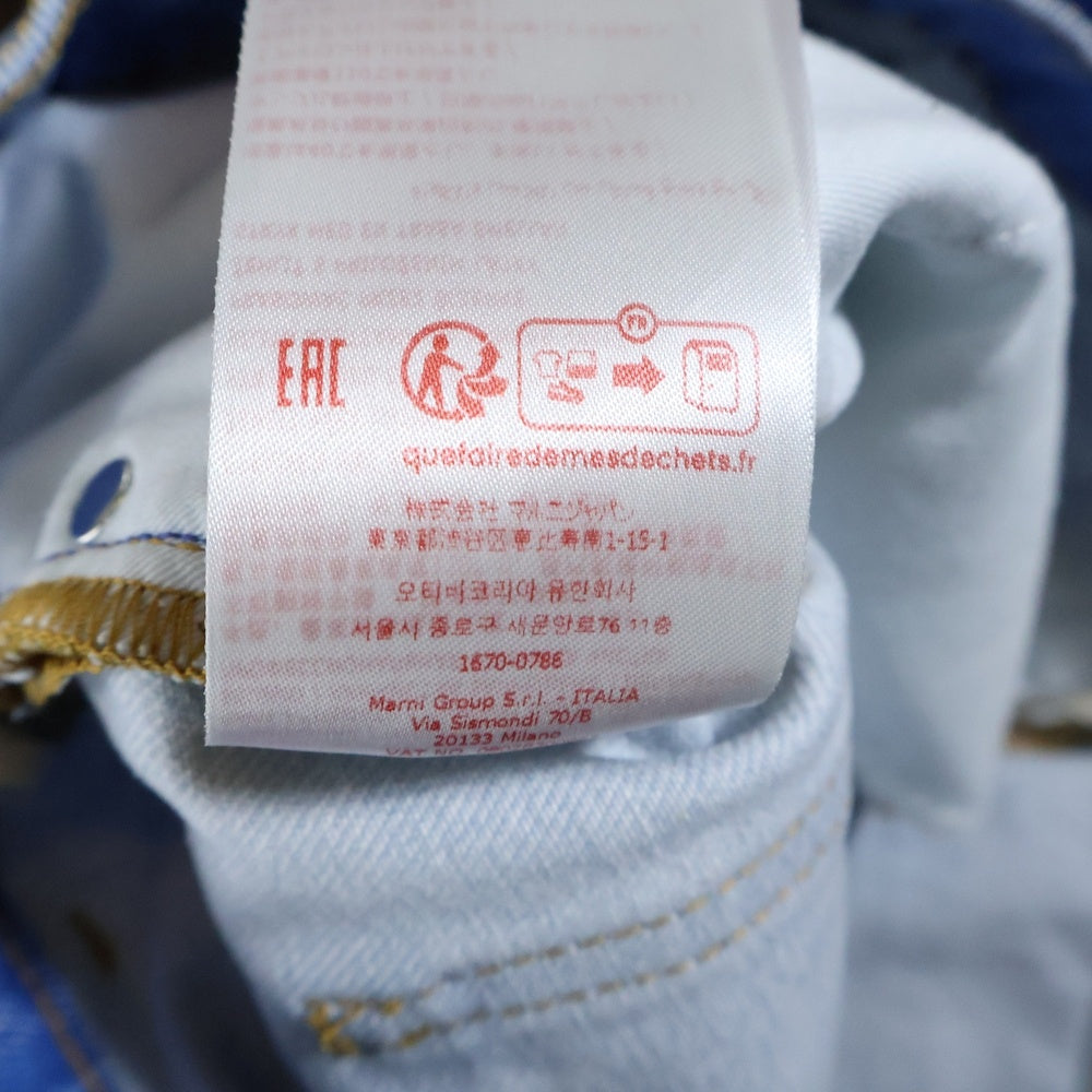 MARNI(マルニ) 25SS ボーイフレンド フラワーパッチ カットオフ ユーズド加工 デニムパンツ ジーンズ ブルー/インディゴ PAJD0425Q2 USCX34