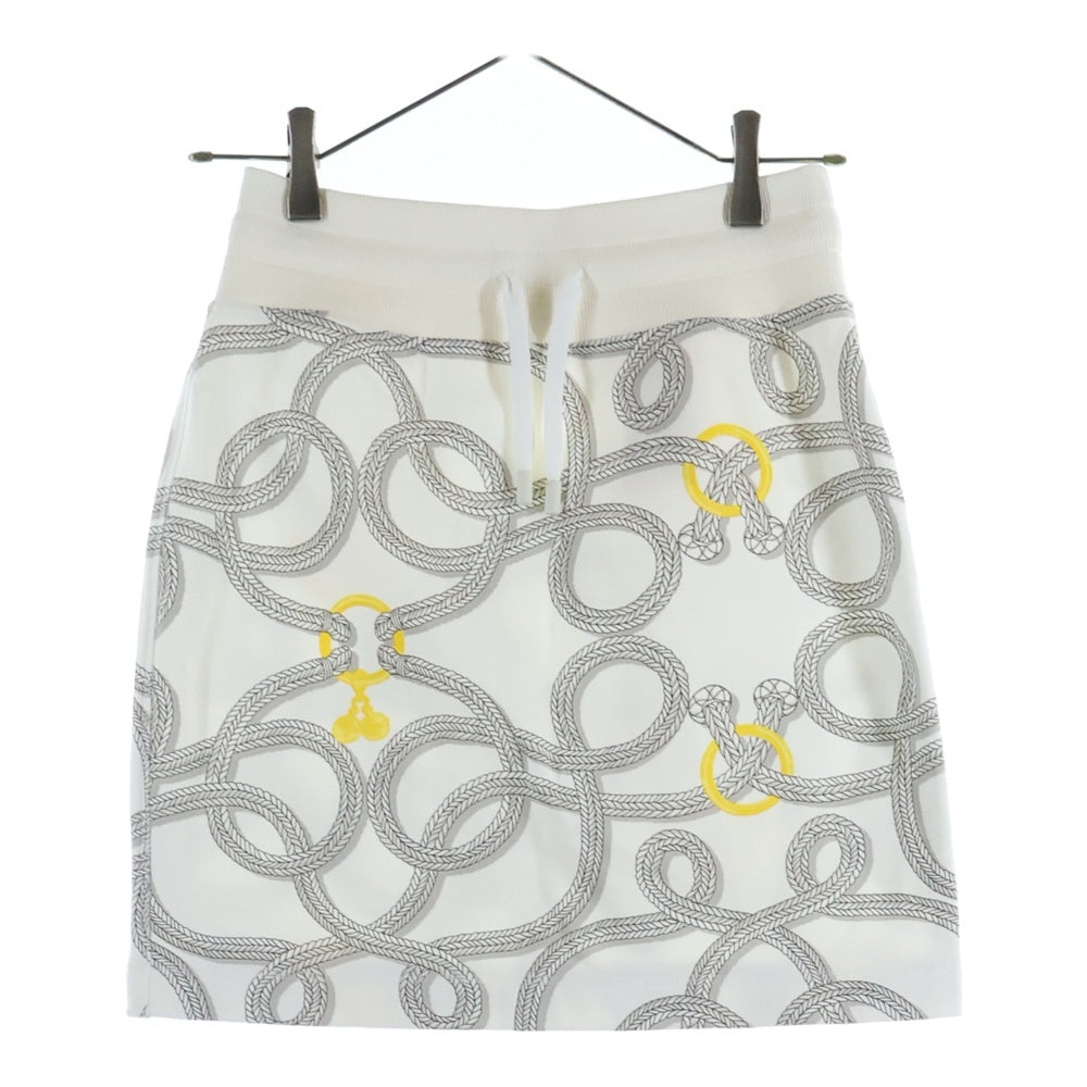 HERMES(エルメス) 25AW パルフロワ リミックス 総柄プリント スウェット ミニスカート ホワイト レディース 5H4306DT