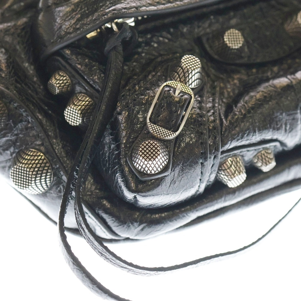 BALENCIAGA(バレンシアガ) Le Cagole Belt Bag ル カゴール レザー ベルト ウエストバッグ シルバー金具 ブラック 742013