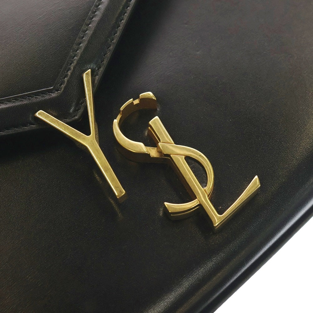 SAINT LAURENT PARIS(サンローランパリ) カサンドラ トップハンドル 2WAYショルダーバッグ ハンドバッグ ブラック レザー 623931 ゴールド金具 レディース