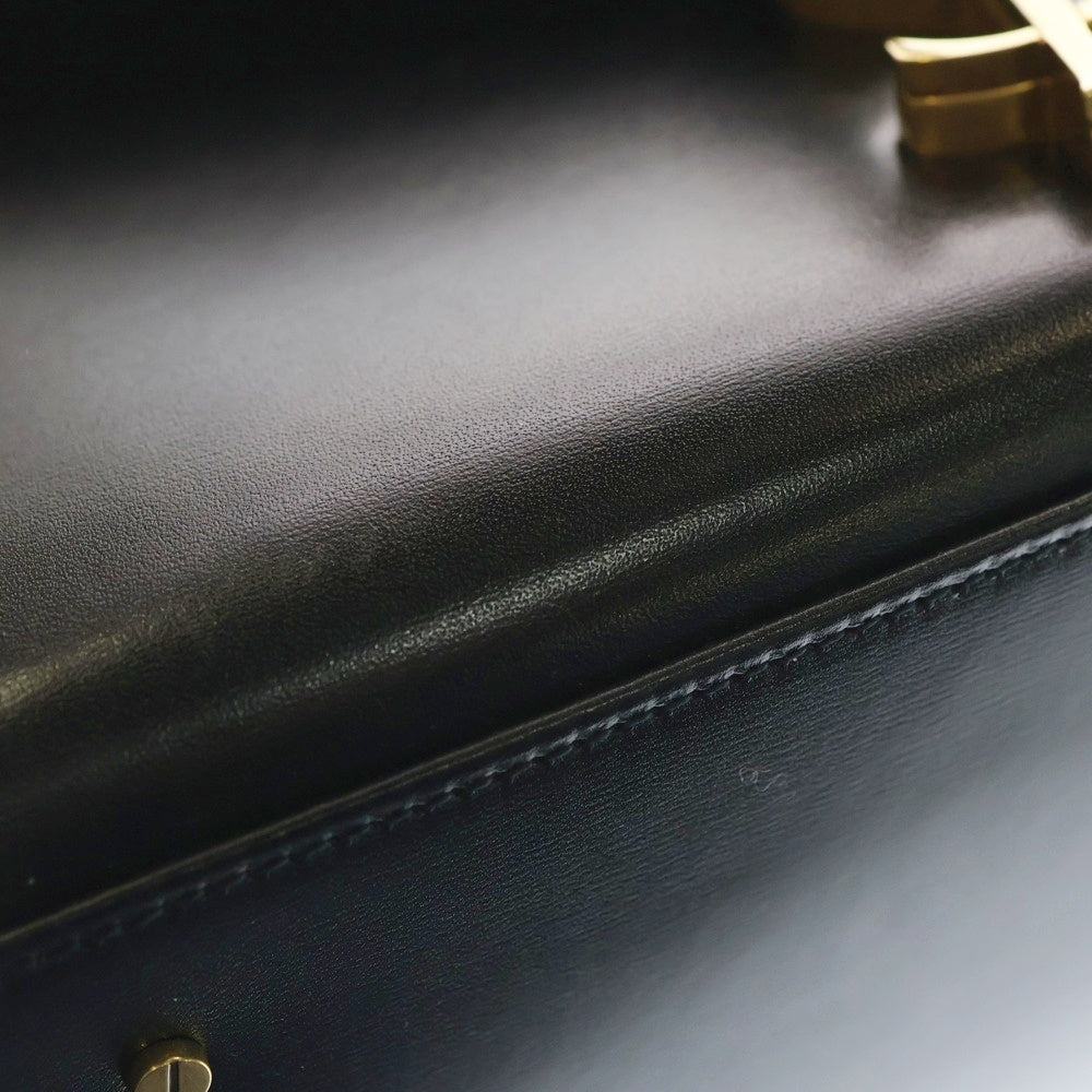 SAINT LAURENT PARIS(サンローランパリ) カサンドラ トップハンドル 2WAYショルダーバッグ ハンドバッグ ブラック レザー 623931 ゴールド金具 レディース