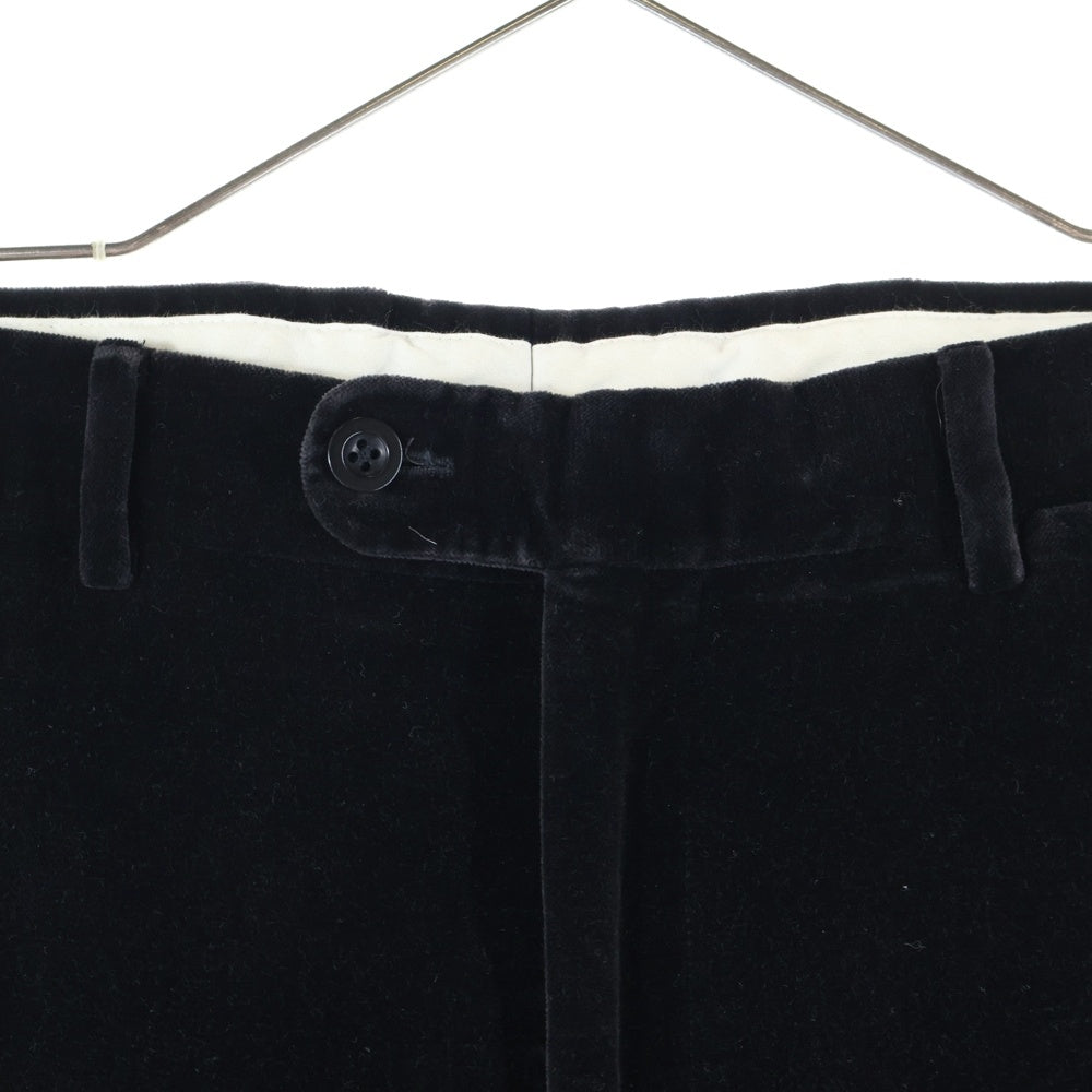 HERMES(エルメス) ベロア ベルベット ノータック スラックスパンツ トラウザーズ ブラック