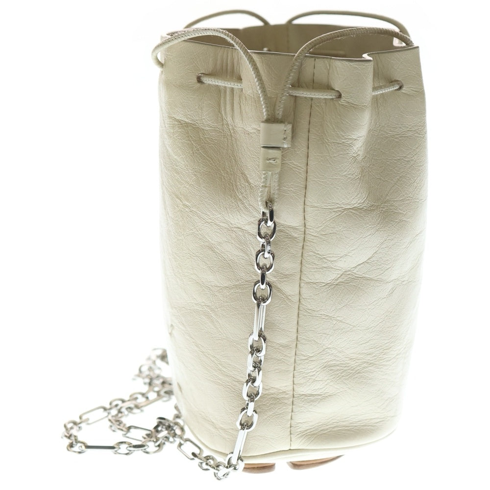 Maison Margiela 11(メゾンマルジェラ11) タビ バケットバッグ アイボリー レザー チェーン ショルダーバッグ レディース