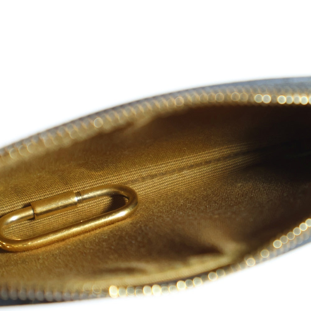 CELINE(セリーヌ) トリオンフ ロゴ カードケース コインケース 小物入れ バッグチャーム ブラウン PVC ゴールド金具 レディース