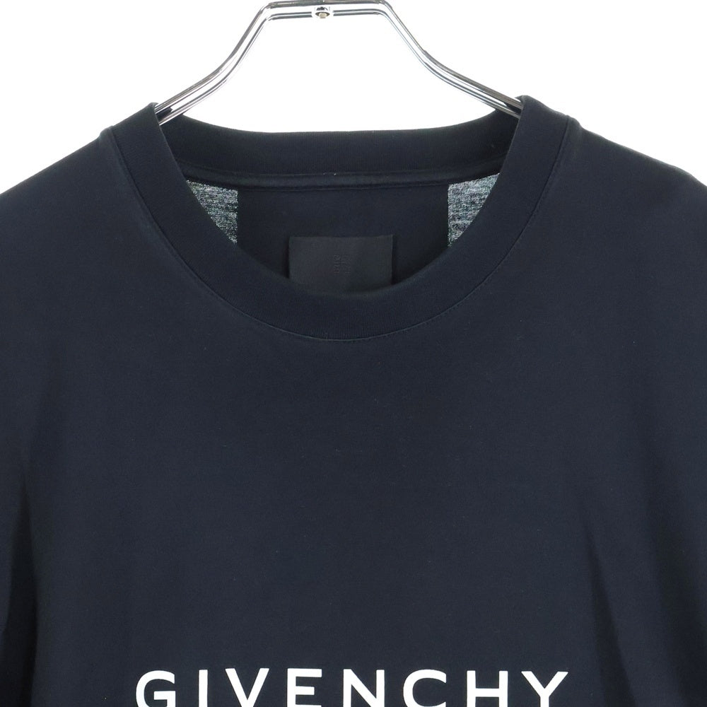 GIVENCHY(ジバンシィ) ロゴプリント クルーネック 半袖Tシャツ カットソー ブラック BM716532Y6B