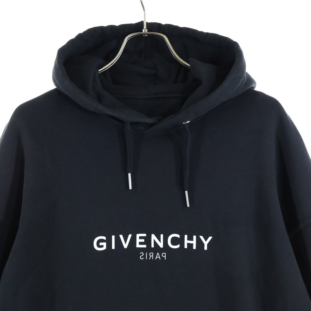 GIVENCHY(ジバンシィ) ロゴプリント プルオーバースウェットパーカー フーディー ブラック BMJ0HC3Y8N