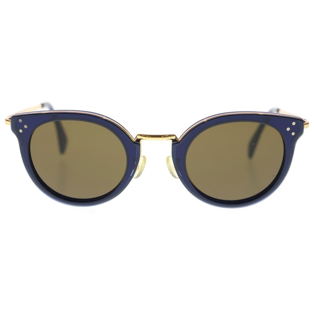 CELINE(セリーヌ) コンビネーション ボストンフレーム カラーレンズ サングラス メガネ 眼鏡 アイウェア ネイビー/ゴールド CL40011U レディース