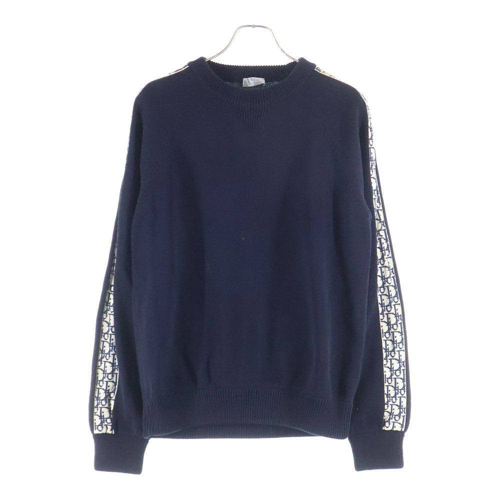 DIOR(ディオール) オブリーク シルクサイドライン クルーネックニットセーター ネイビー 113M638AT187