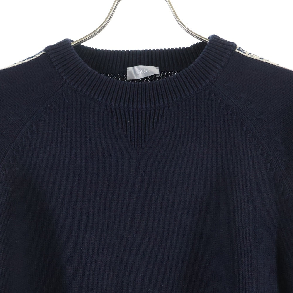 DIOR(ディオール) オブリーク シルクサイドライン クルーネックニットセーター ネイビー 113M638AT187