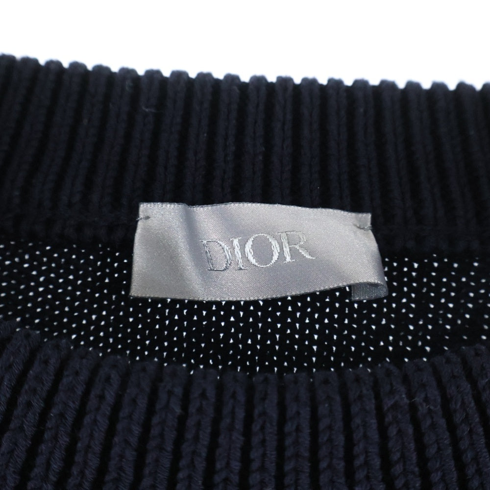 DIOR(ディオール) オブリーク シルクサイドライン クルーネックニットセーター ネイビー 113M638AT187