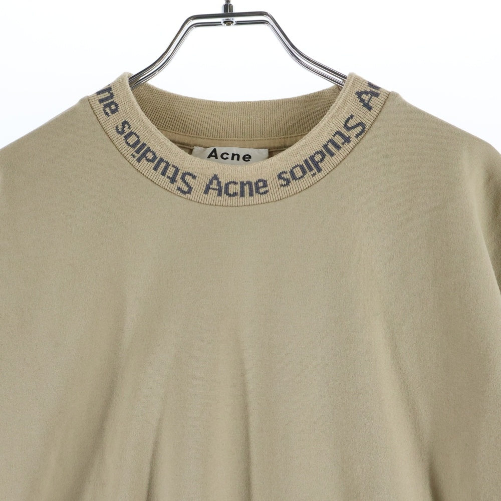 Acne Studios(アクネ ストゥディオズ) ネックロゴ クルーネック半袖Tシャツ ベージュ